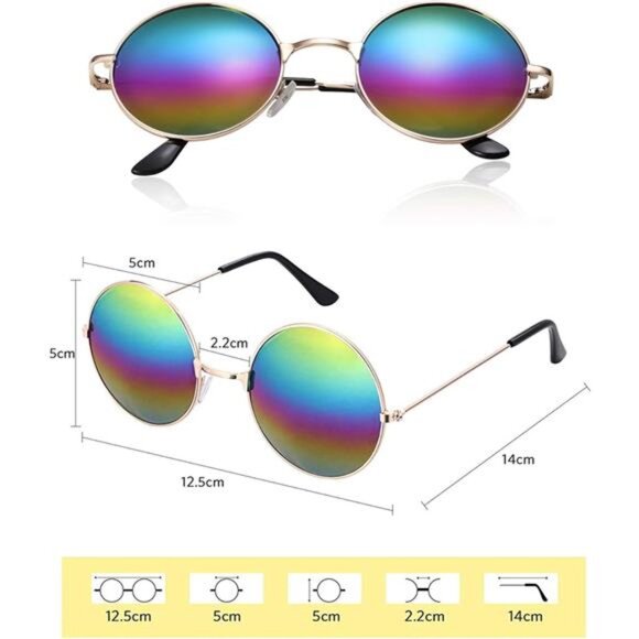 Hippie Dressing Accessory Set Hippie Glasses and Peace Sign Necklace - Picture 4 of 7